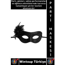 Wintoup #partimaskesi Kostüm Davet Yılbaşı Cosplay Eğlenceli Balo Çok Şık Estetik Simli Tüylü Parti Maskesi
