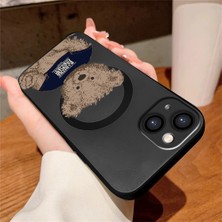 Ucuc iPhone 14 Plus Uyumlu Metalik Dokulu Kamera Koruma Anti-Darbe Manyetik Silikon Kılıf