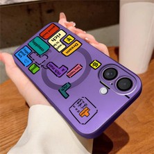 Ucuc iPhone 16 Uyumlu Metalik Dokulu Kamera Koruma Anti-Darbe Manyetik Silikon Kılıf