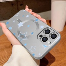 Ucuc iPhone 14 Pro Uyumlu Metalik Dokulu Kamera Koruma Anti-Darbe Manyetik Silikon Kılıf