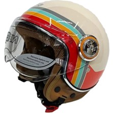 Nero TK06 Çenesiz Yarım Kask Krem+ Baff Hediyeli