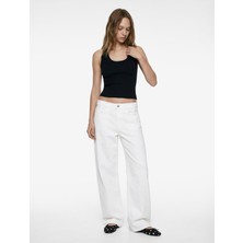 Koton Halter Yaka Kolsuz Pamuklu Crop Bluz