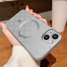 Ucuc iPhone 15 Plus Uyumlu Metalik Dokulu Kamera Koruma Anti-Darbe Manyetik Silikon Kılıf