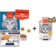Wanpy Tahılsız Somonlu Yetişkin Kedi Maması 8 kg  + 6 Adet Wanpy Somonlu ve Ton Balıklı Kedi Çorbası 50 gr