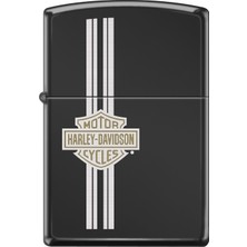 Zippo Harley Davidson Çakmak Rüzgar Geçirmez Ebony Malzeme ile Premium Yakıt Tipi