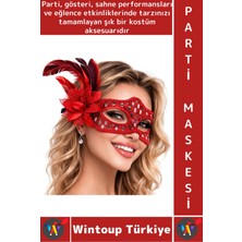 Wintoup #partimaskesi Göz Çevresi Işlemeli Estetik Kostüm Davet Yılbaşı Cosplay Balo Şık Tüylü Parti Maskesi