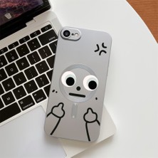HONTINGA iPhone 8 ile Uyumlu Kılıfı Şeffaf Magsafe Wireless Düşüme Önleyici Basitlik Anti Düşme Kamera Korumali Göz Desen Silikon Telefon Kılıfı Kadın ve Erkek Için Uygundur K7-1090