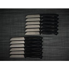 Solingen Simli Delikli 12 'li Meyve Bıçağı (Siyah)