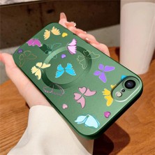 Ucuc iPhone 7/8/se 2020 2022 Uyumlu Metalik Dokulu Kamera Koruma Anti-Darbe Manyetik Silikon Kılıf