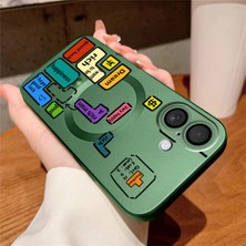 Ucuc iPhone 16 Uyumlu Metalik Dokulu Kamera Koruma Anti-Darbe Manyetik Silikon Kılıf