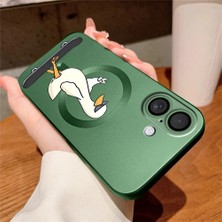 Ucuc iPhone 16 Uyumlu Metalik Dokulu Kamera Koruma Anti-Darbe Manyetik Silikon Kılıf