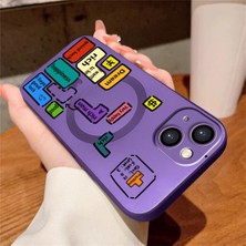 Ucuc iPhone 15 Uyumlu Metalik Dokulu Kamera Koruma Anti-Darbe Manyetik Silikon Kılıf