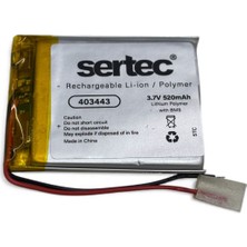 İntora 403443 3.7V 520 Mah Li-Polymer Pil (DEVRELI/1.5A)