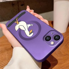 Ucuc iPhone 15 Plus Uyumlu Metalik Dokulu Kamera Koruma Anti-Darbe Manyetik Silikon Kılıf