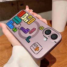 Ucuc iPhone 16 Uyumlu Metalik Dokulu Kamera Koruma Anti-Darbe Manyetik Silikon Kılıf