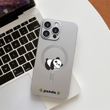 HONTINGA iPhone 14 Pro Max ile Uyumlu Kılıfı Şeffaf Magsafe Wireless Düşüme Önleyici Basitlik Anti Düşme Kamera Korumali Panda Desen Silikon Telefon Kılıfı Kadın ve Erkek Için Uygundur K7-1092