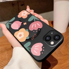 Ucuc iPhone 14 Plus Uyumlu Metalik Dokulu Kamera Koruma Anti-Darbe Manyetik Silikon Kılıf