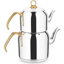 Nice Çaydanlık Takımı Orta Boy Gold kullplu