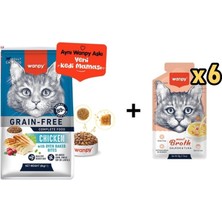 Wanpy Tahılsız Tavuklu Yetişkin Kedi Maması 8 kg + 6 Adet Wanpy Somonlu ve Ton Balıklı Kedi Çorbası 50 gr
