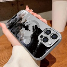 Ucuc iPhone 14 Pro Uyumlu Metalik Dokulu Kamera Koruma Anti-Darbe Manyetik Silikon Kılıf