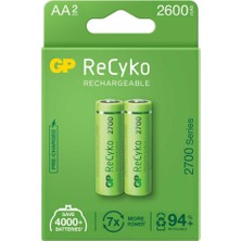 İntora Gp Recyko 2600MAH Aa Şarj Edilebilir Kalem Pil 2'li̇ Paket
