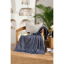 Koza Home Scala İndigo Tüylü Throw Tv Battaniye 130X170 5070A