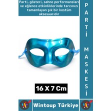 Wintoup #partimaskesi Kadın Erkek Kostüm Davet Yılbaşı Cosplay Metalize Parlak Şık Parti Maskesi 16 x 7 cm