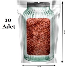 İntora Kavanoz Görünümlü Kilitli Saklama Poşeti Çıtçıtlı Pratik Torba 10 Adet