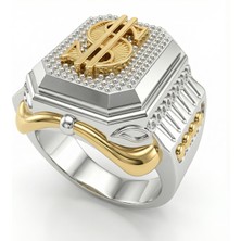 Dolar Sembollü Beyaz Yüzük