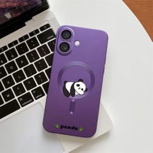 HONTINGA iPhone 16 ile Uyumlu Kılıfı Şeffaf Magsafe Wireless Düşüme Önleyici Basitlik Anti Düşme Kamera Korumali Panda Desen Silikon Telefon Kılıfı Kadın ve Erkek Için Uygundur K7-1092