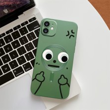 HONTINGA iPhone 11 ile Uyumlu Kılıfı Şeffaf Magsafe Wireless Düşüme Önleyici Basitlik Anti Düşme Kamera Korumali Göz Desen Silikon Telefon Kılıfı Kadın ve Erkek Için Uygundur K7-1090