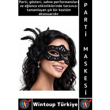 Wintoup #partimaskesi Göz Çevresi Işlemeli Estetik Kostüm Davet Yılbaşı Cosplay Balo Şık Tüylü Parti Maskesi