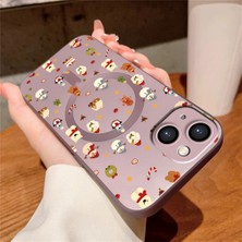 Ucuc iPhone 14 Plus Uyumlu Metalik Dokulu Kamera Koruma Anti-Darbe Manyetik Silikon Kılıf