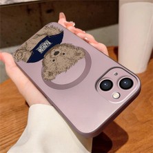 Ucuc iPhone 14 Plus Uyumlu Metalik Dokulu Kamera Koruma Anti-Darbe Manyetik Silikon Kılıf