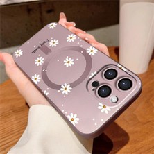 Ucuc iPhone 14 Pro Uyumlu Metalik Dokulu Kamera Koruma Anti-Darbe Manyetik Silikon Kılıf