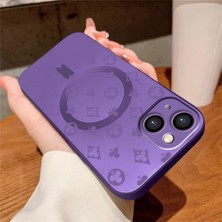 Ucuc iPhone 15 Uyumlu Metalik Dokulu Kamera Koruma Anti-Darbe Manyetik Silikon Kılıf