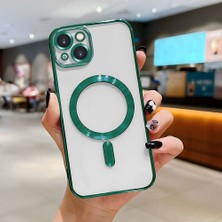 Ucuc iPhone 13 Uyumlu Şeffaf Arka Yüzeyli Manyetik Darbeye Dayanıklı Silikon Kılıf