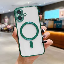 Ucuc iPhone 16 Uyumlu Şeffaf Arka Yüzeyli Manyetik Darbeye Dayanıklı Silikon Kılıf