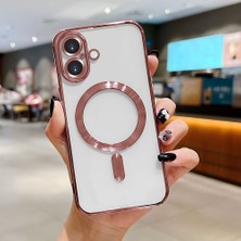 Ucuc iPhone 16 Uyumlu Şeffaf Arka Yüzeyli Manyetik Darbeye Dayanıklı Silikon Kılıf