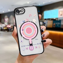Ucuc iPhone 7/8/se 2020 2022 Uyumlu Şeffaf Arka Yüzeyli Manyetik Darbeye Dayanıklı Silikon Kılıf