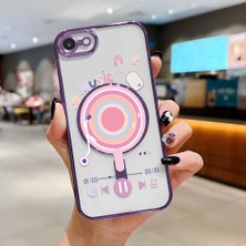 Ucuc iPhone 7/8/se 2020 2022 Uyumlu Şeffaf Arka Yüzeyli Manyetik Darbeye Dayanıklı Silikon Kılıf