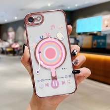 Ucuc iPhone 7/8/se 2020 2022 Uyumlu Şeffaf Arka Yüzeyli Manyetik Darbeye Dayanıklı Silikon Kılıf