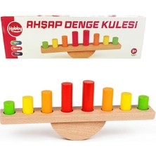 Feyza Design Renkli Ahşap Denge Kulesi - Eğitici Koordinasyon Oyunu
