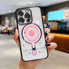 Ucuc iPhone 16 Pro Uyumlu Şeffaf Arka Yüzeyli Manyetik Darbeye Dayanıklı Silikon Kılıf