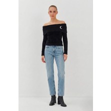 Nish&Chic Boru Paça Orta Bel Jean Pantolon