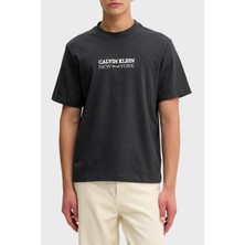 Calvin Klein Logolu Pamuklu Regular Fit Bisiklet Yaka T Shirt LV04RE833G8MN Erkek T Shirt LV04RE833G 8mn