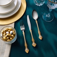Karaca Juliet 12 Kişilik 84 Parça Çatal Kaşık Bıçak Takımı Gold
