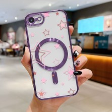 Ucuc iPhone 7/8/se 2020 2022 Uyumlu Şeffaf Arka Yüzeyli Manyetik Darbeye Dayanıklı Silikon Kılıf