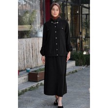 Nurcan Çetin 26465 Düğme Detaylı  Etek Takım