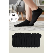Kardeşler Çorap Unisex Pamuklu Patik Çorap Siyah 10'lu Paket